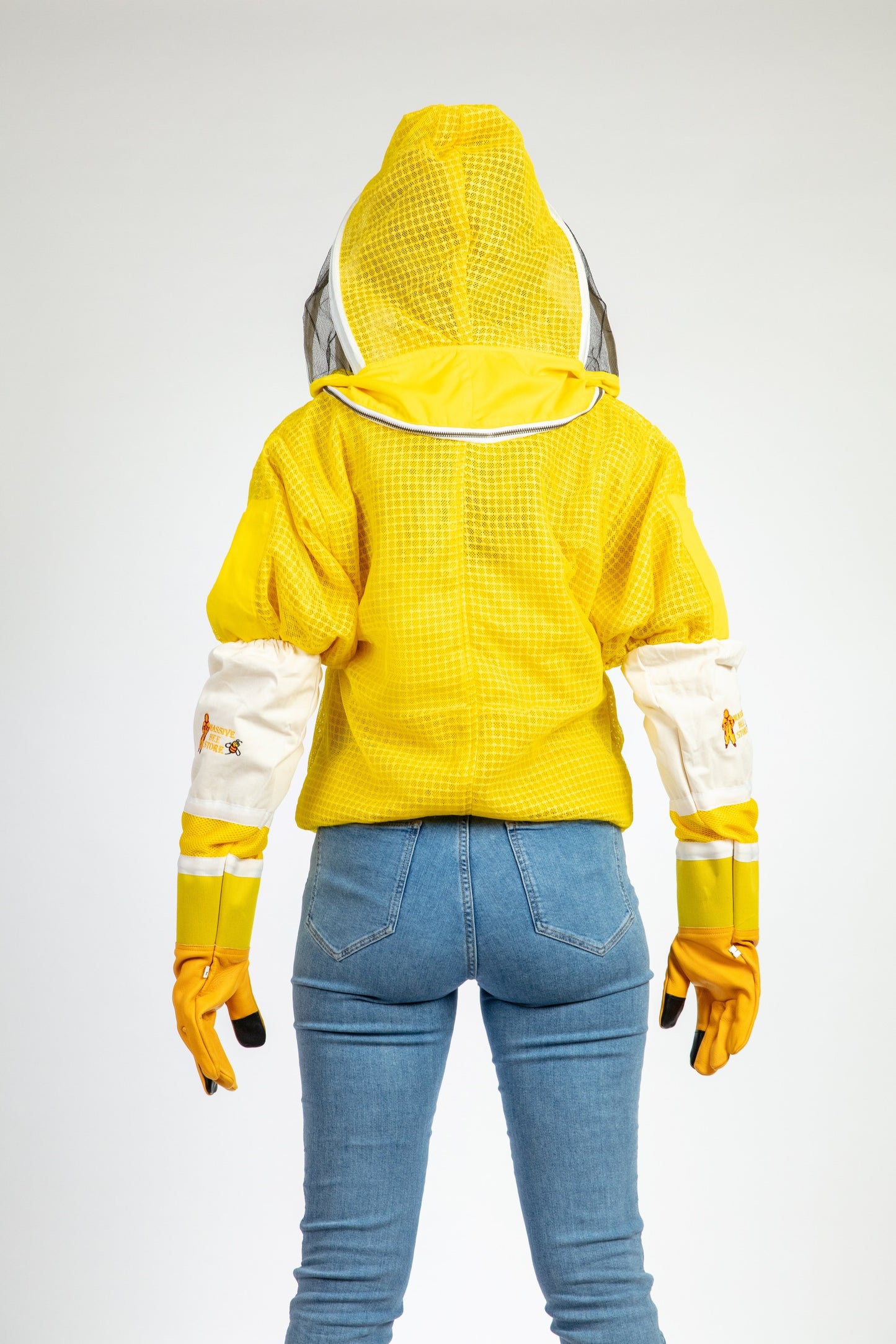 Yellow Beekeeping Ventilated Jacket with Fencing Veil