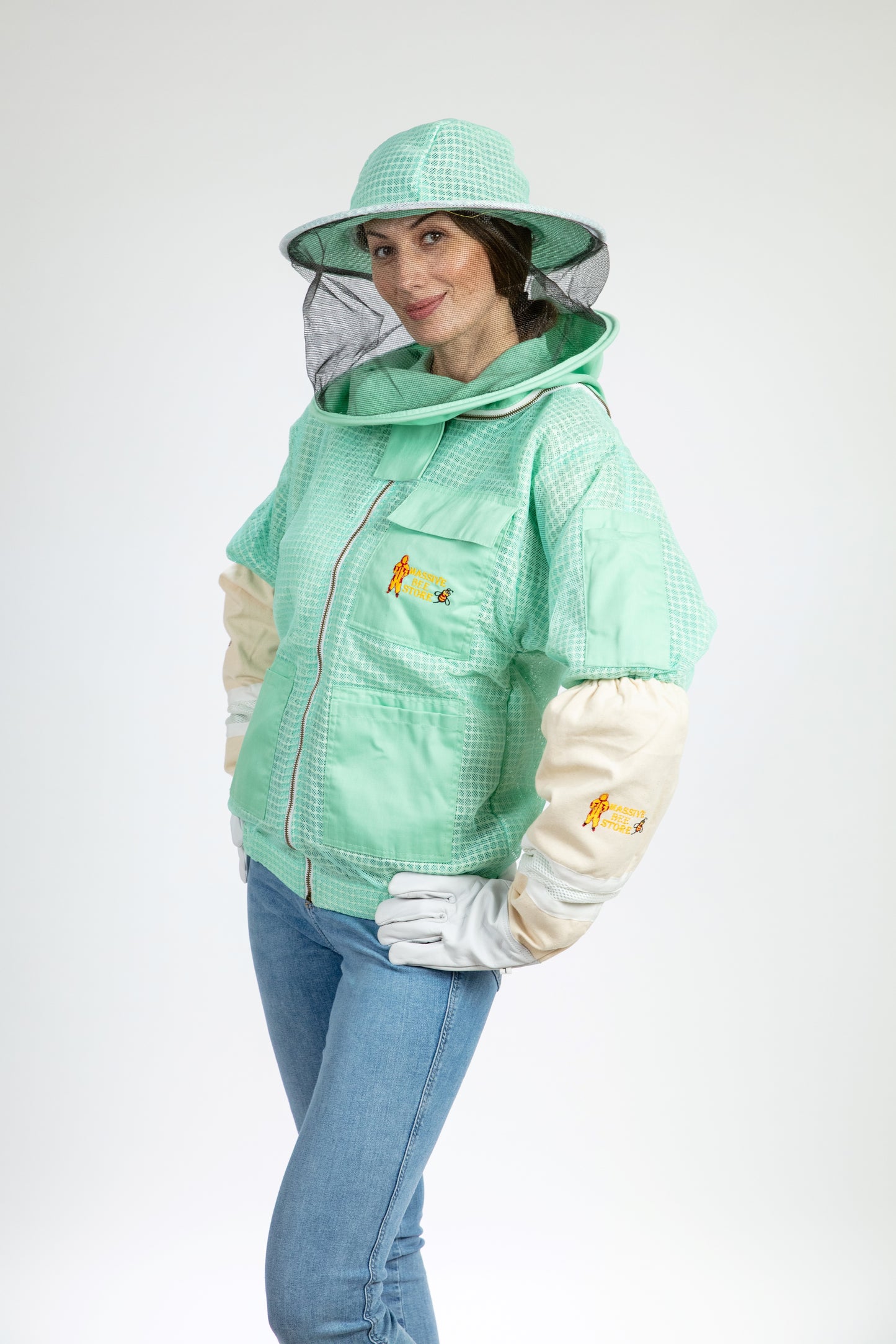 Aqua Beekeeping Ventilated Jacket with Round Veil