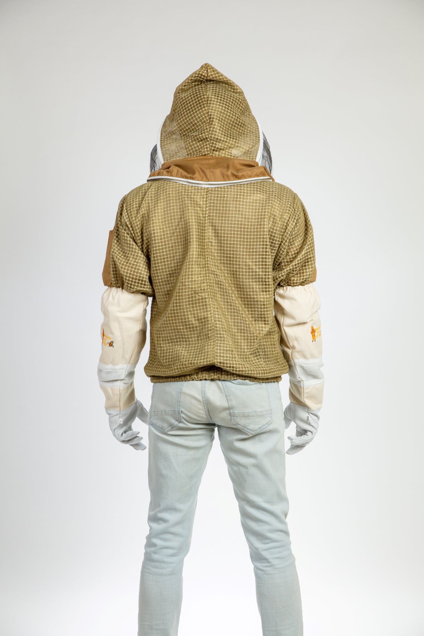 Khaki Beekeeping Ventilated Jacket with Fencing Veil