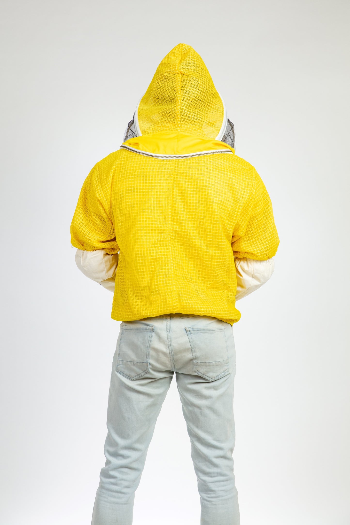 Yellow Beekeeping Ventilated Jacket with Fencing Veil