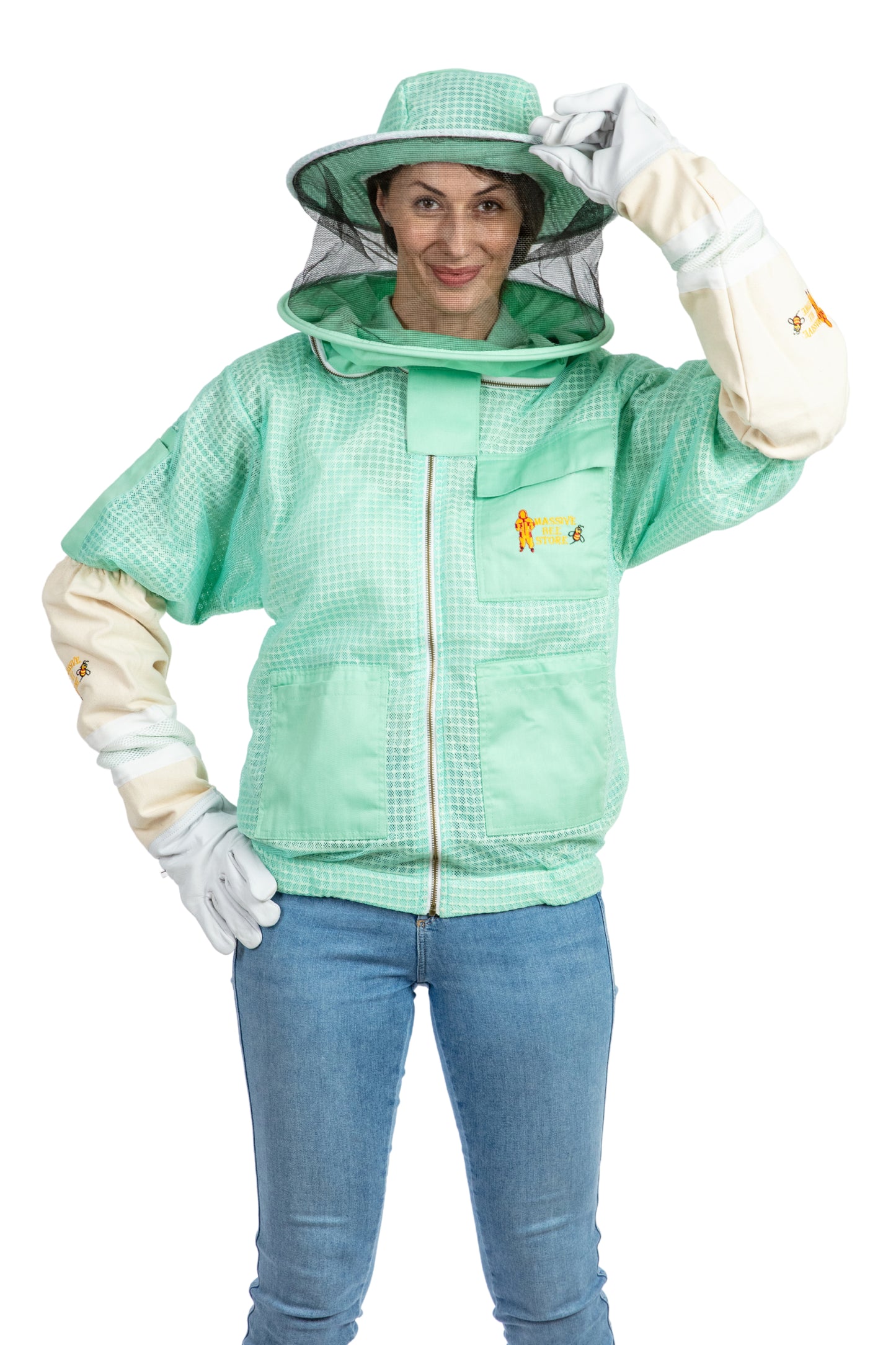 Aqua Beekeeping Ventilated Jacket with Round Veil