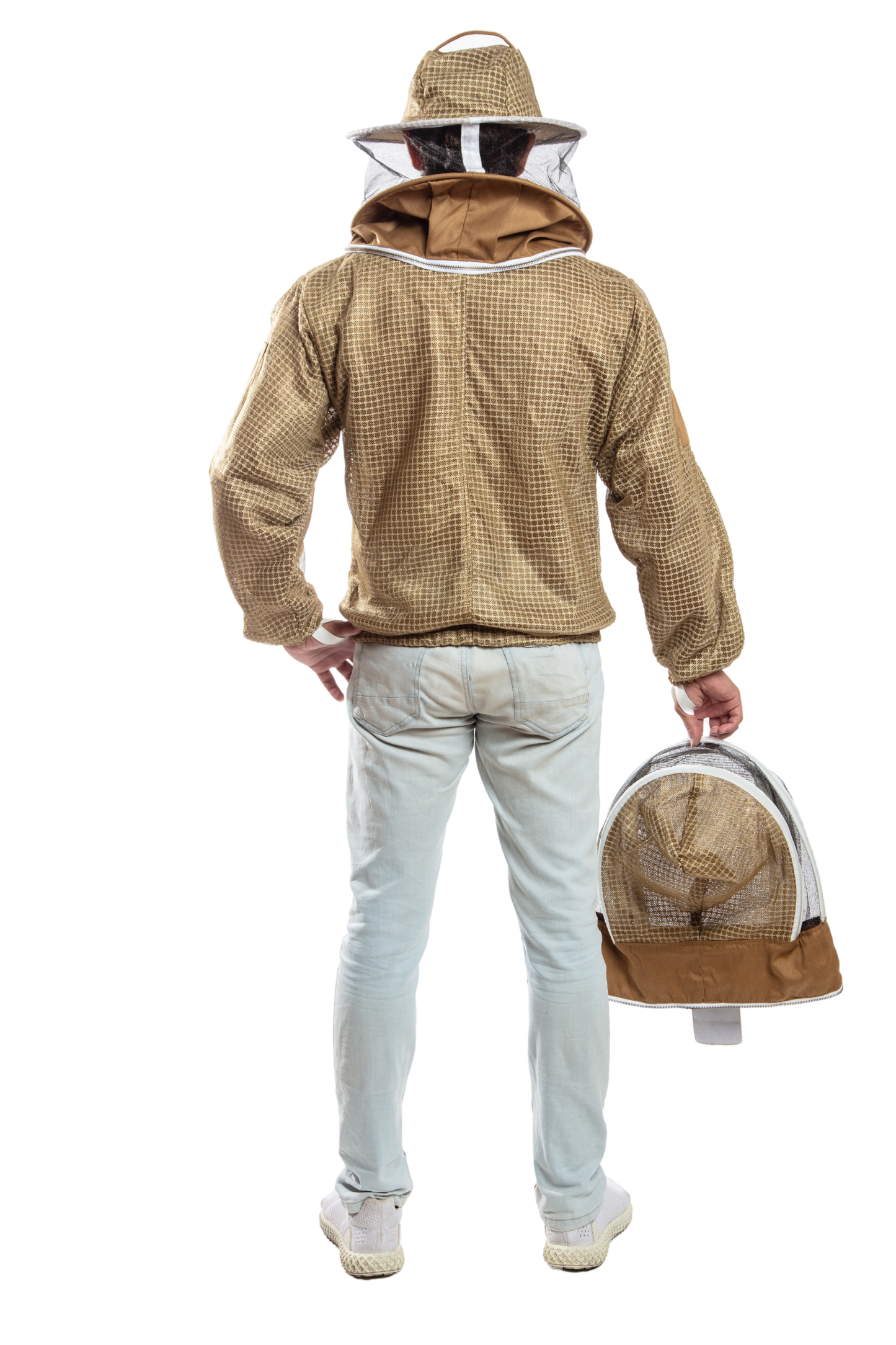 Khaki Beekeeping Ventilated Jacket with Round Veil & fencing jacket