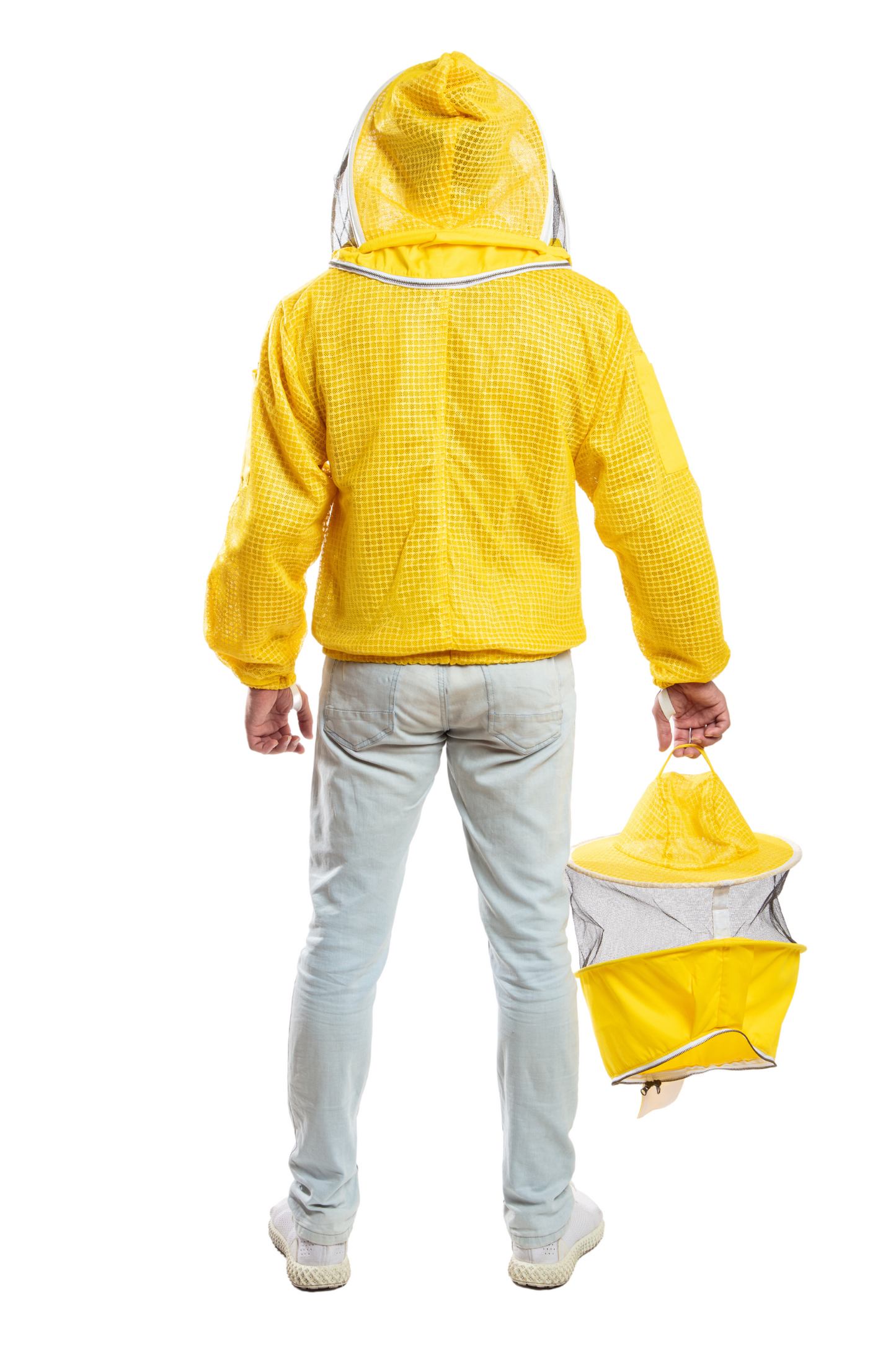 Yellow Beekeeping Ventilated Jacket with Round Veil & fencing jacket
