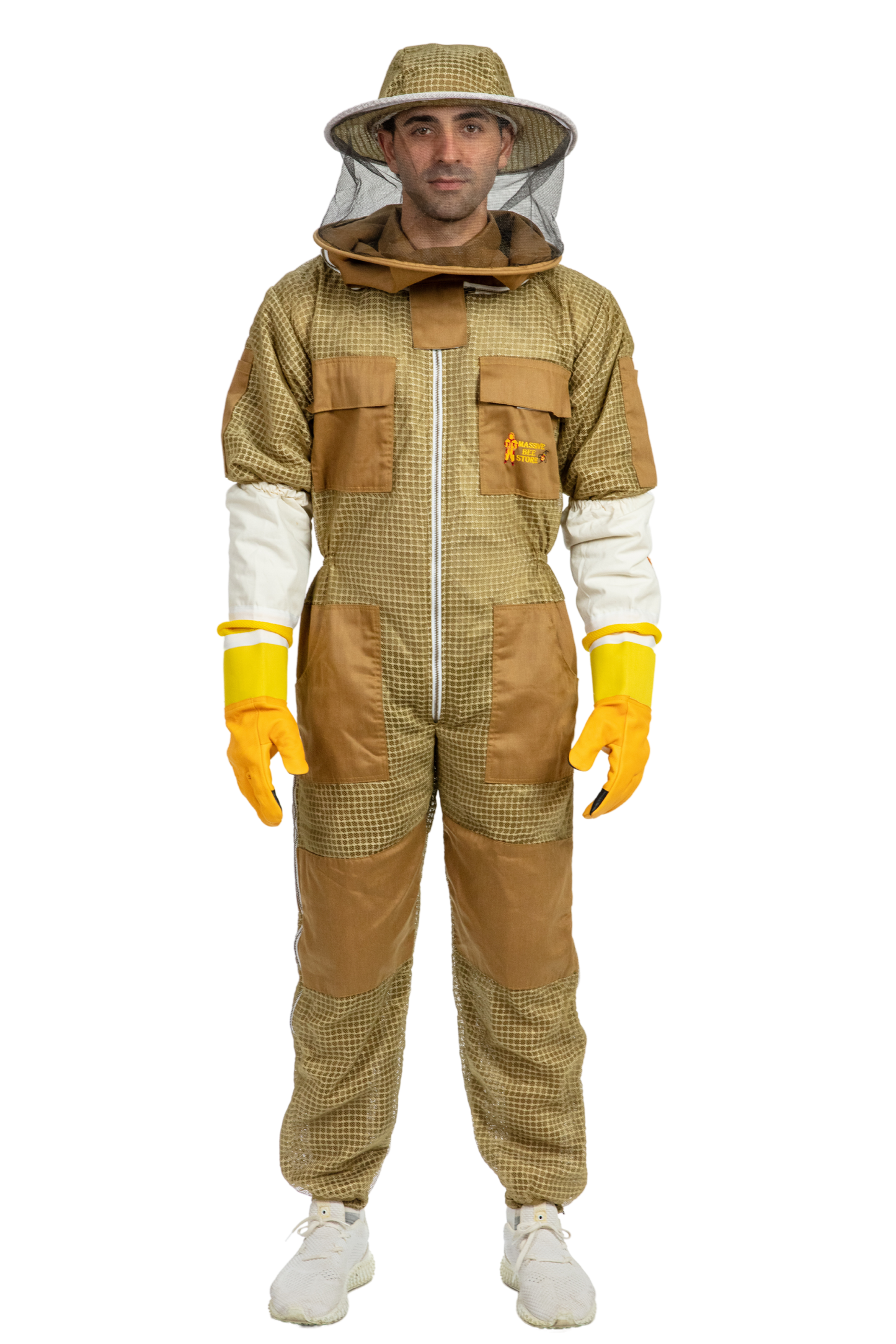 Khaki Beekeeping Ventilated Suits with Round Veil