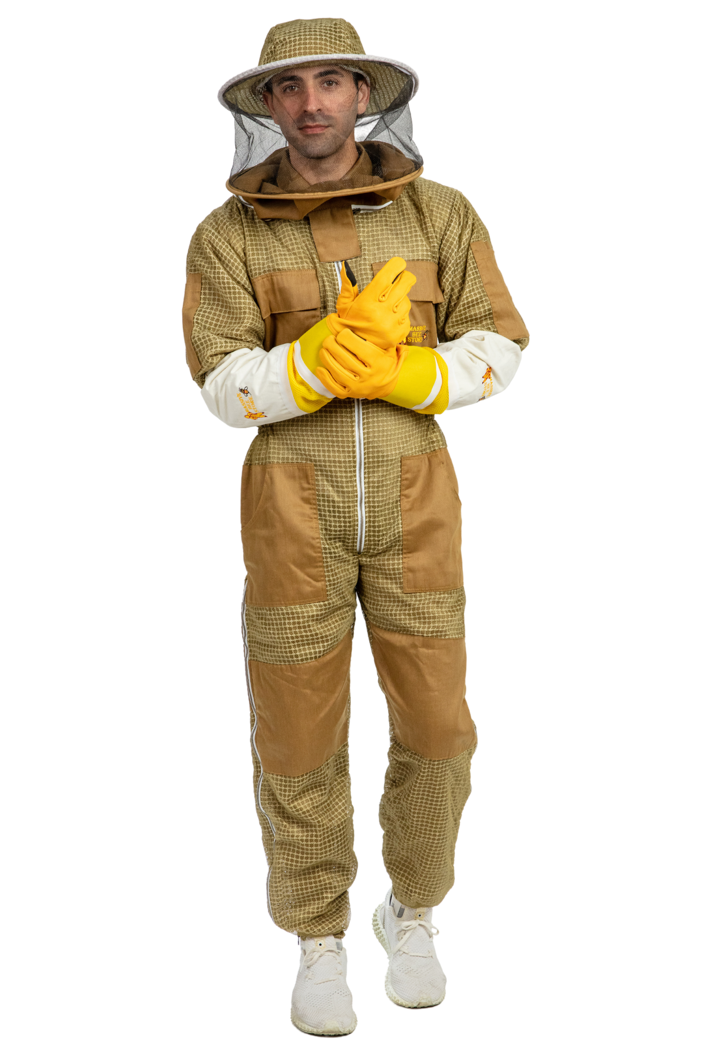Khaki Beekeeping Ventilated Suits with Round Veil