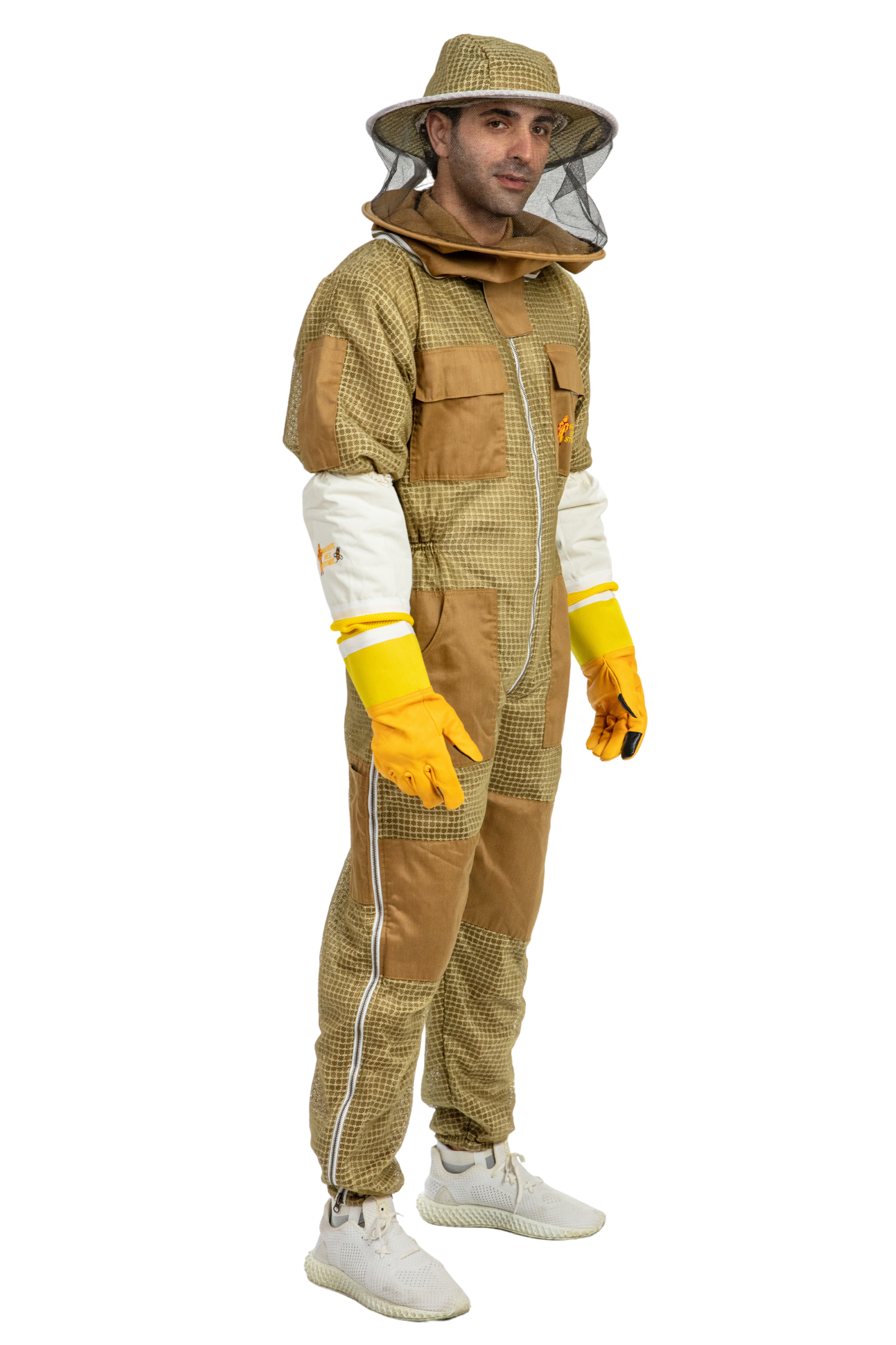 Khaki Beekeeping Ventilated Suits with Round Veil