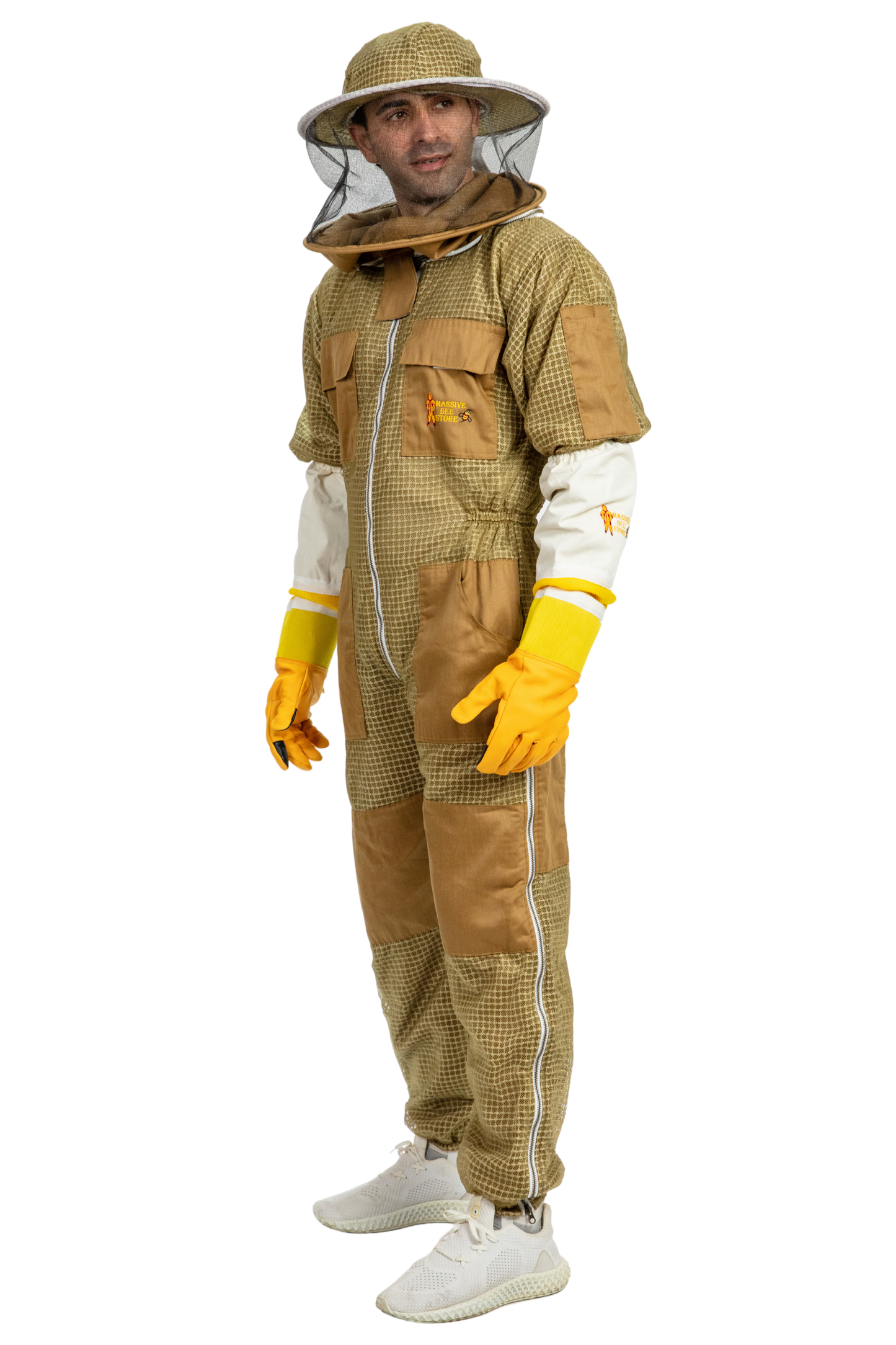 Khaki Beekeeping Ventilated Suits with Round Veil