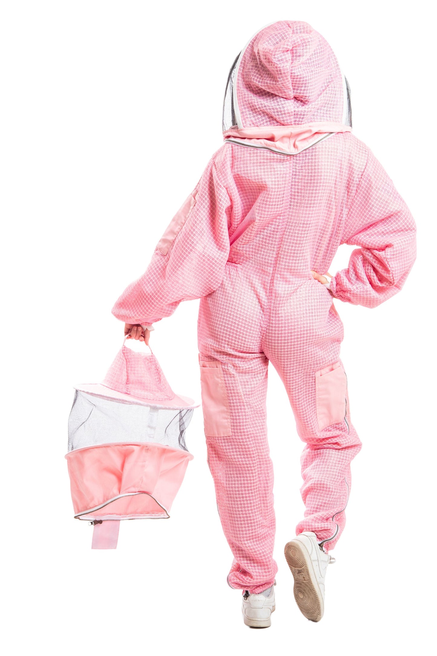 Pink Beekeeping Ventilated Suits with Round & Fencing Veil