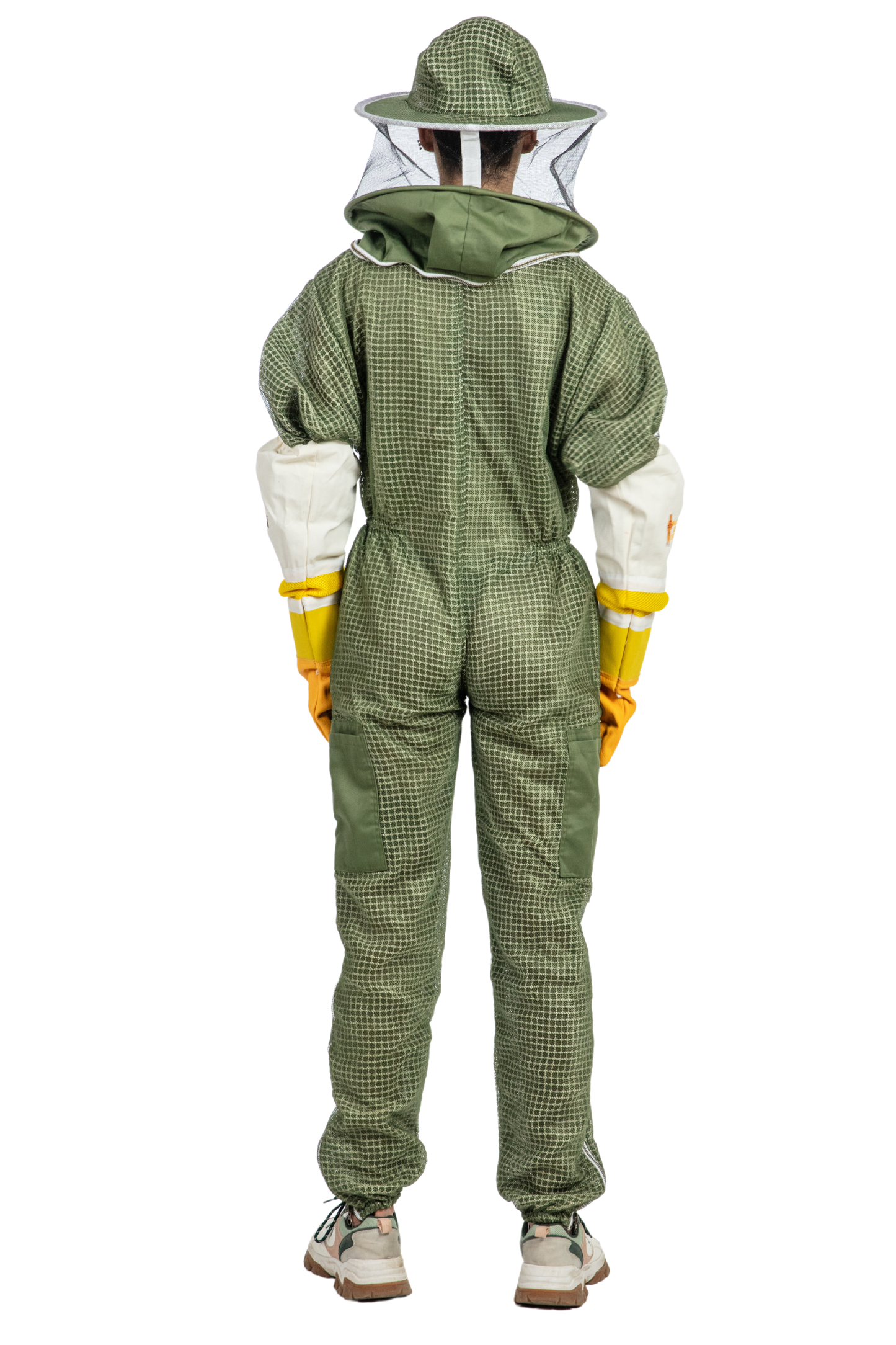 Olive Green Beekeeping Ventilated Suit with Round Veil