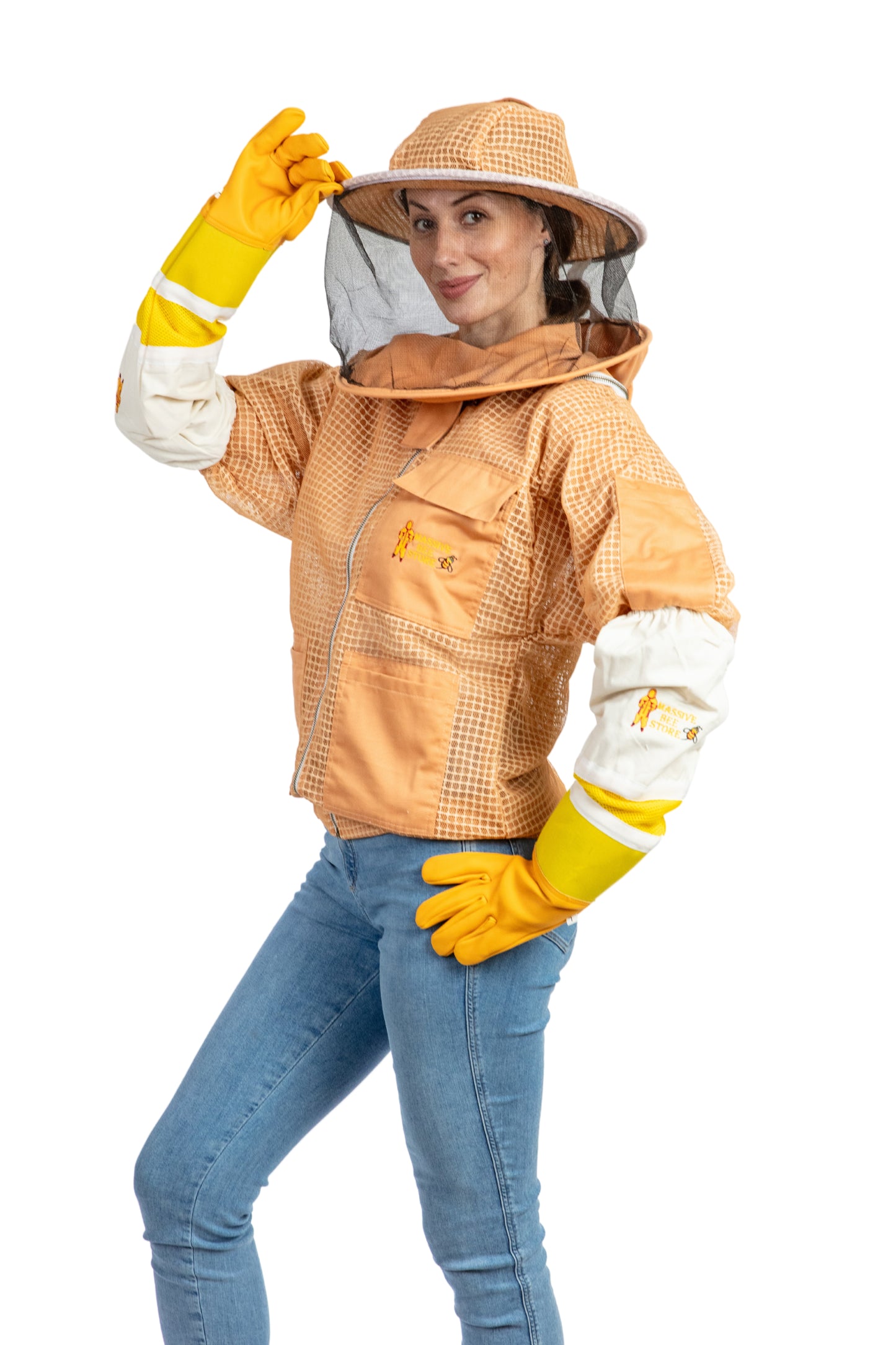 Sand Beekeeping Ventilated Jacket with Round Veil