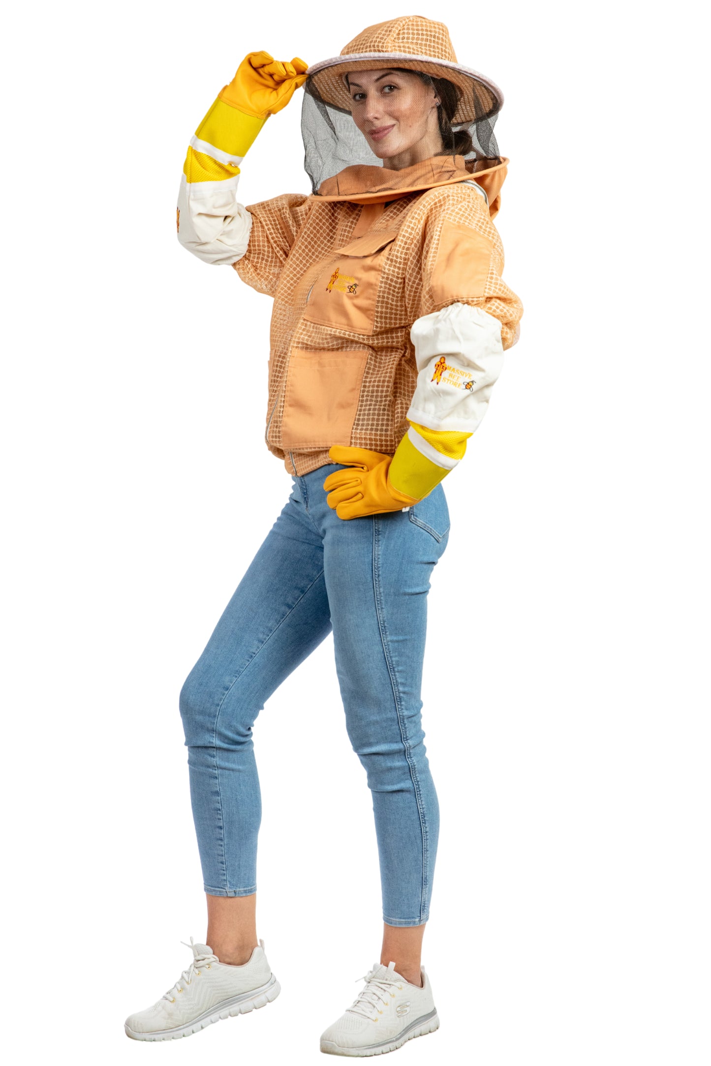 Sand Beekeeping Ventilated Jacket with Round Veil