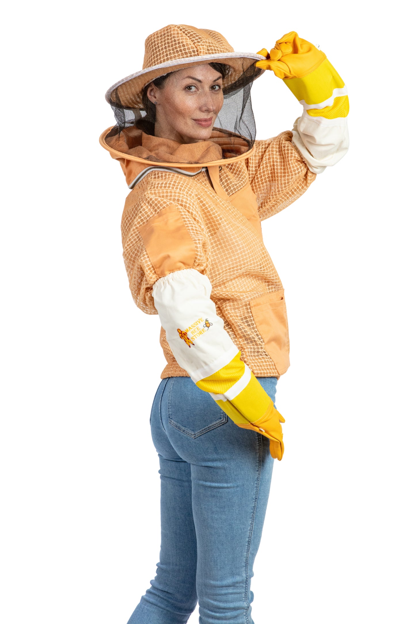 Sand Beekeeping Ventilated Jacket with Round Veil