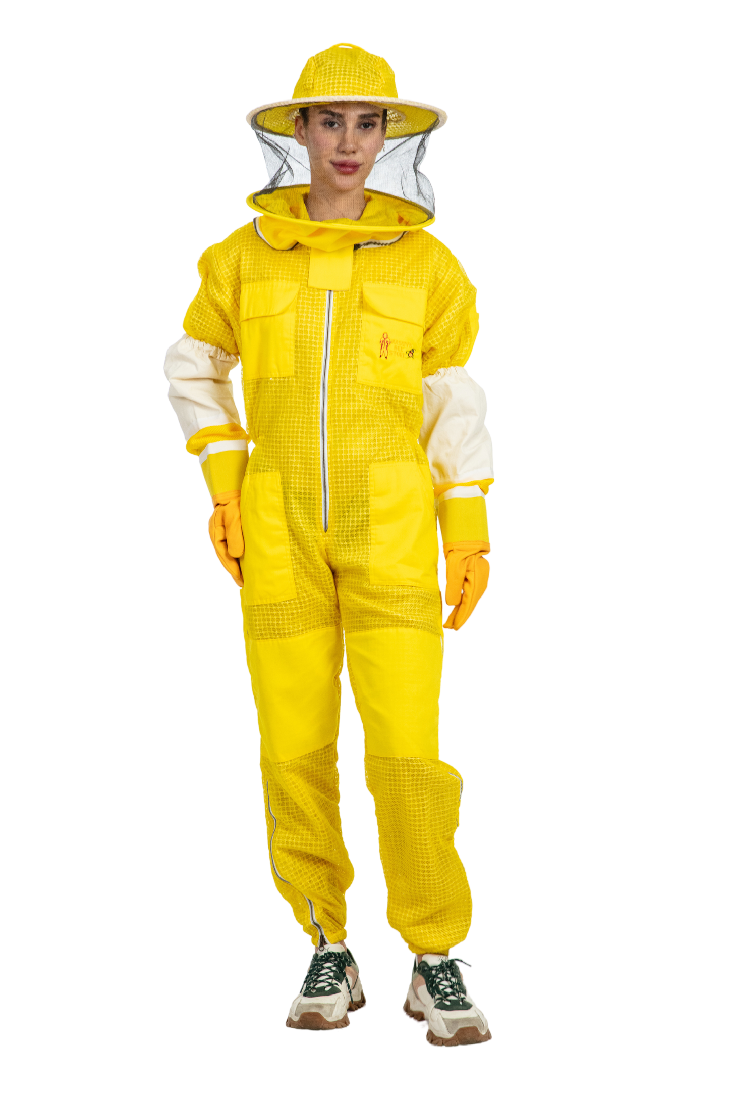 Yellow Beekeeping Ventilated Suits with Round Veil