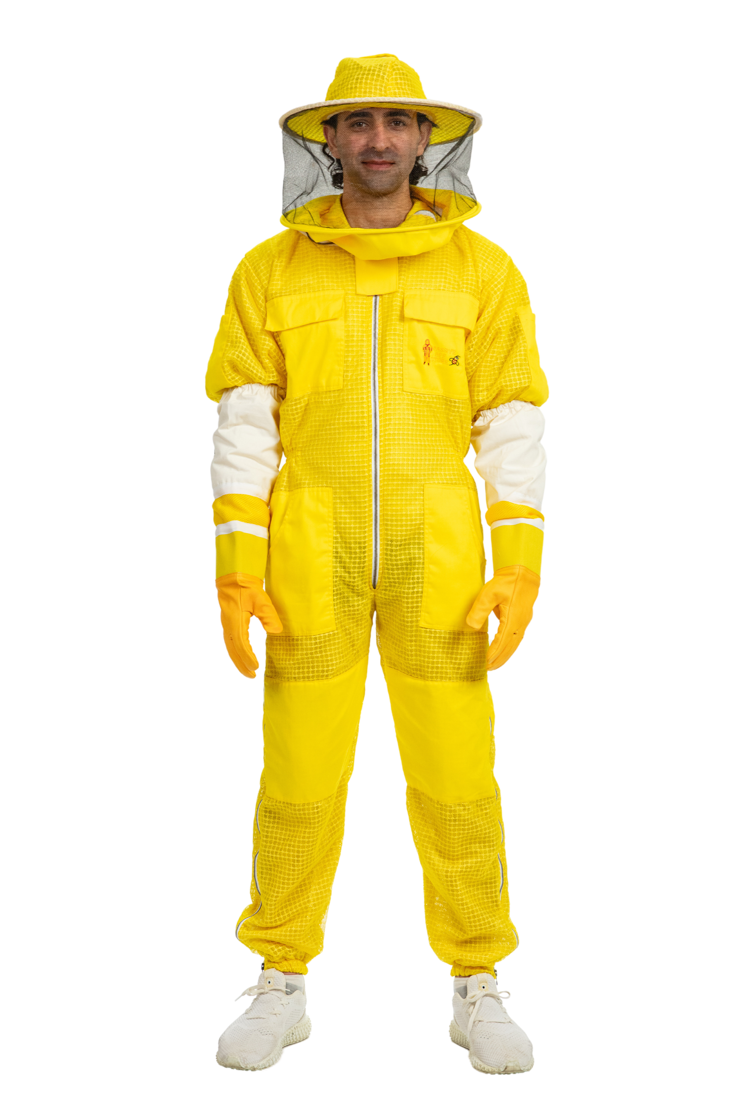 Yellow Beekeeping Ventilated Suits with Round Veil