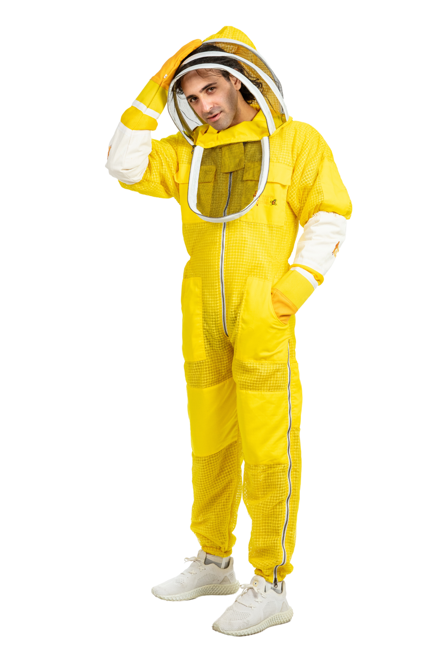 Yellow Beekeeping Ventilated Suits with Fencing Veil