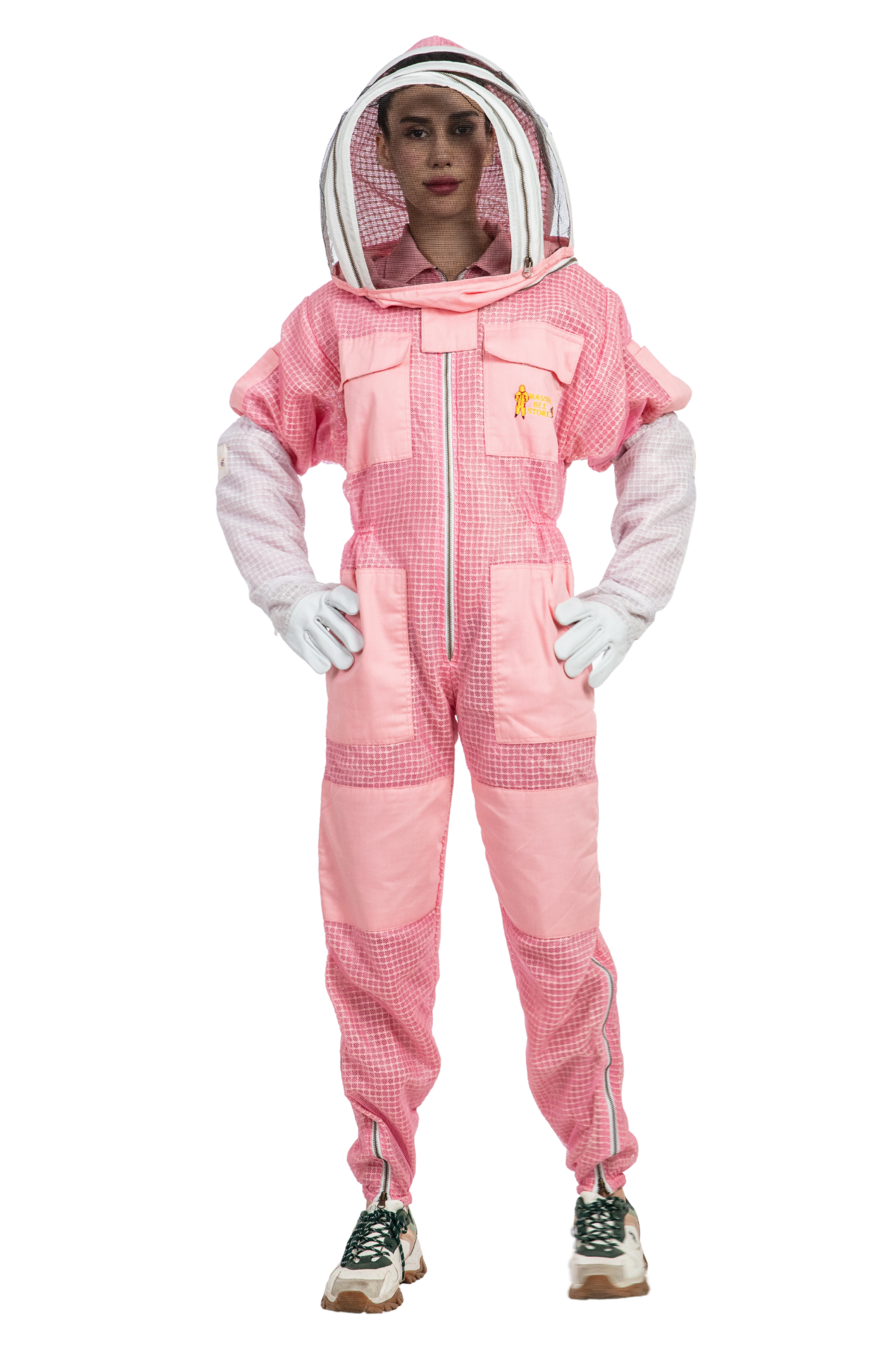 Pink Beekeeping Ventilated Suits with Fencing Veil