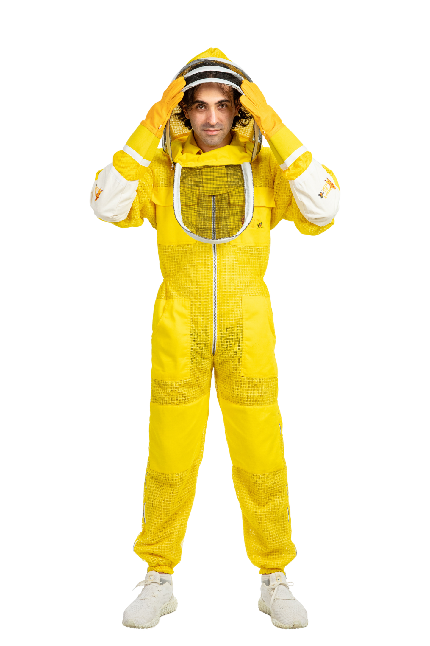 Yellow Beekeeping Ventilated Suits with Fencing Veil