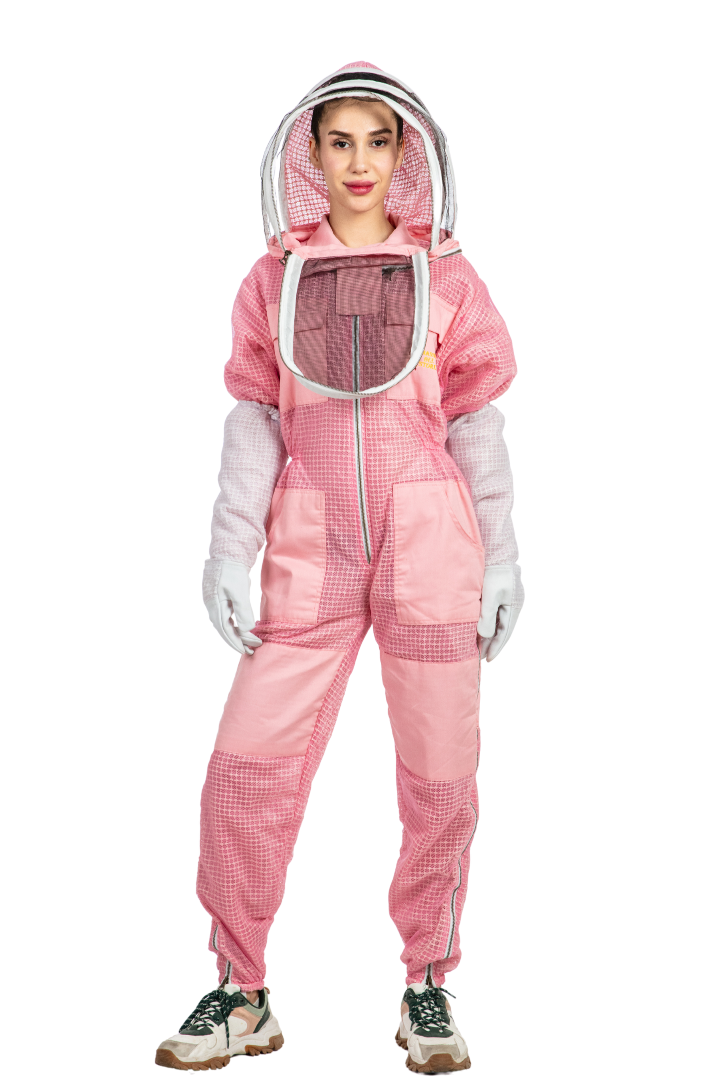 Pink Beekeeping Ventilated Suits with Fencing Veil