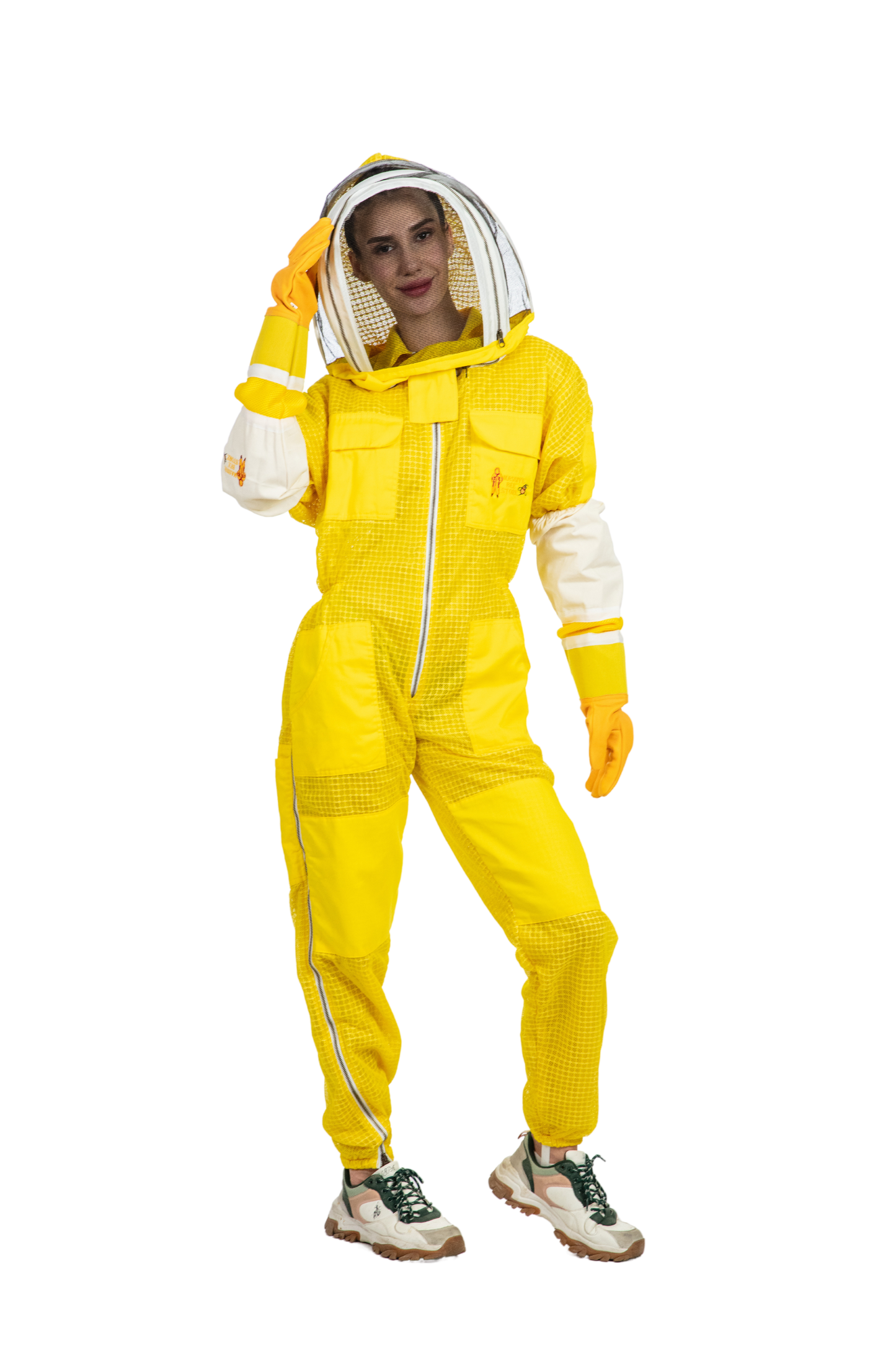 Yellow Beekeeping Ventilated Suits with Fencing Veil