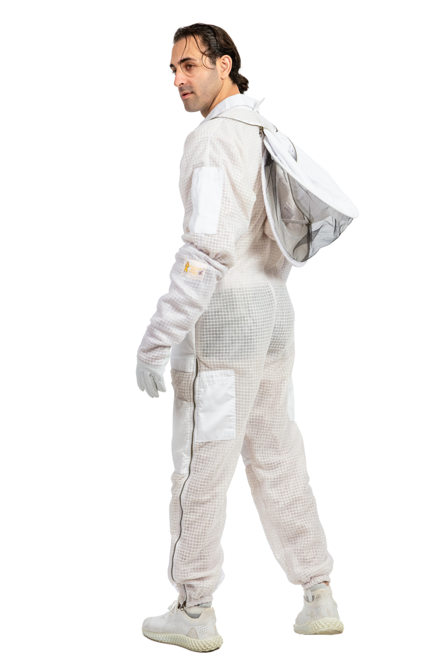 White Beekeeping Ventilated Suits with Round Veil