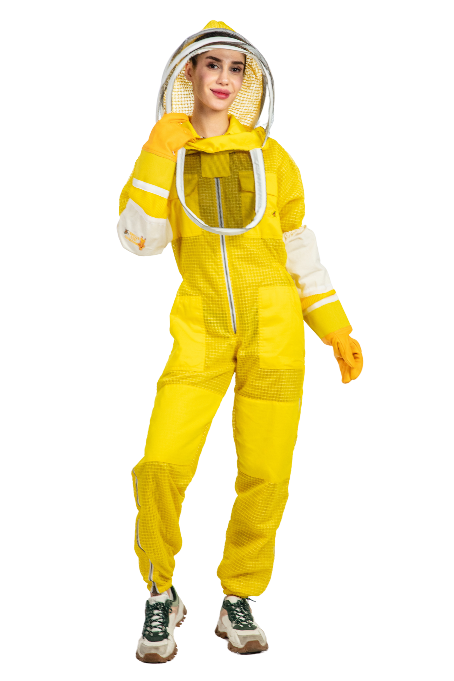 Yellow Beekeeping Ventilated Suits with Fencing Veil
