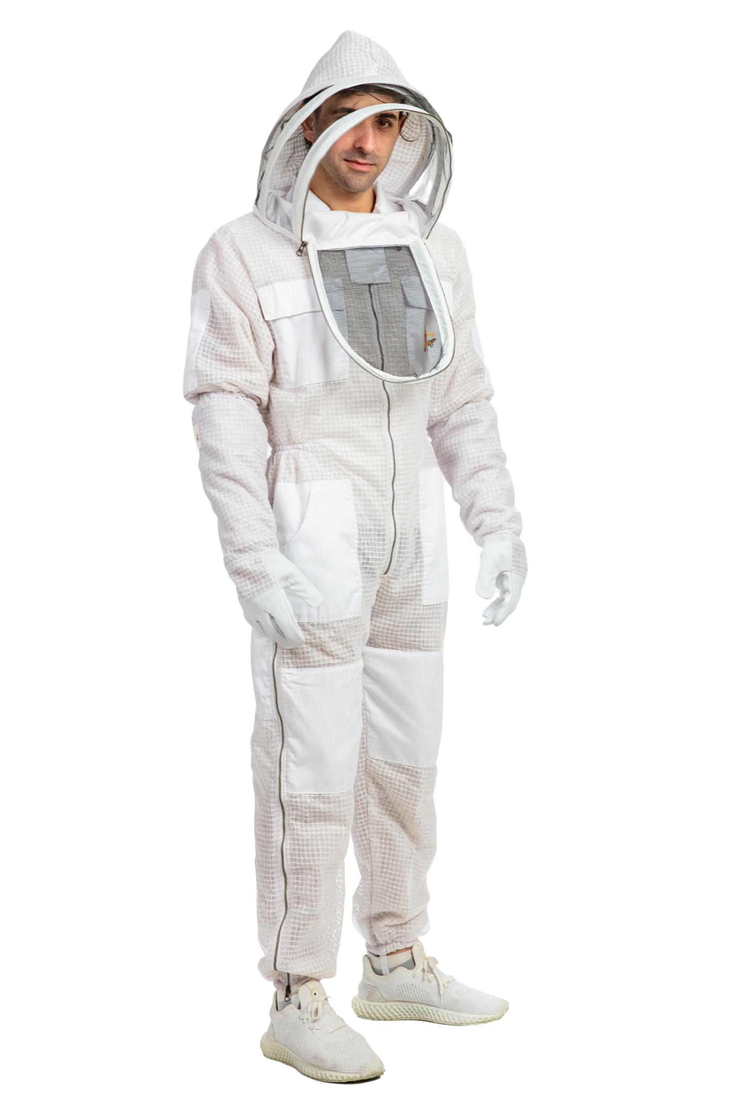 White Beekeeping Ventilated Suits with Fencing Veil