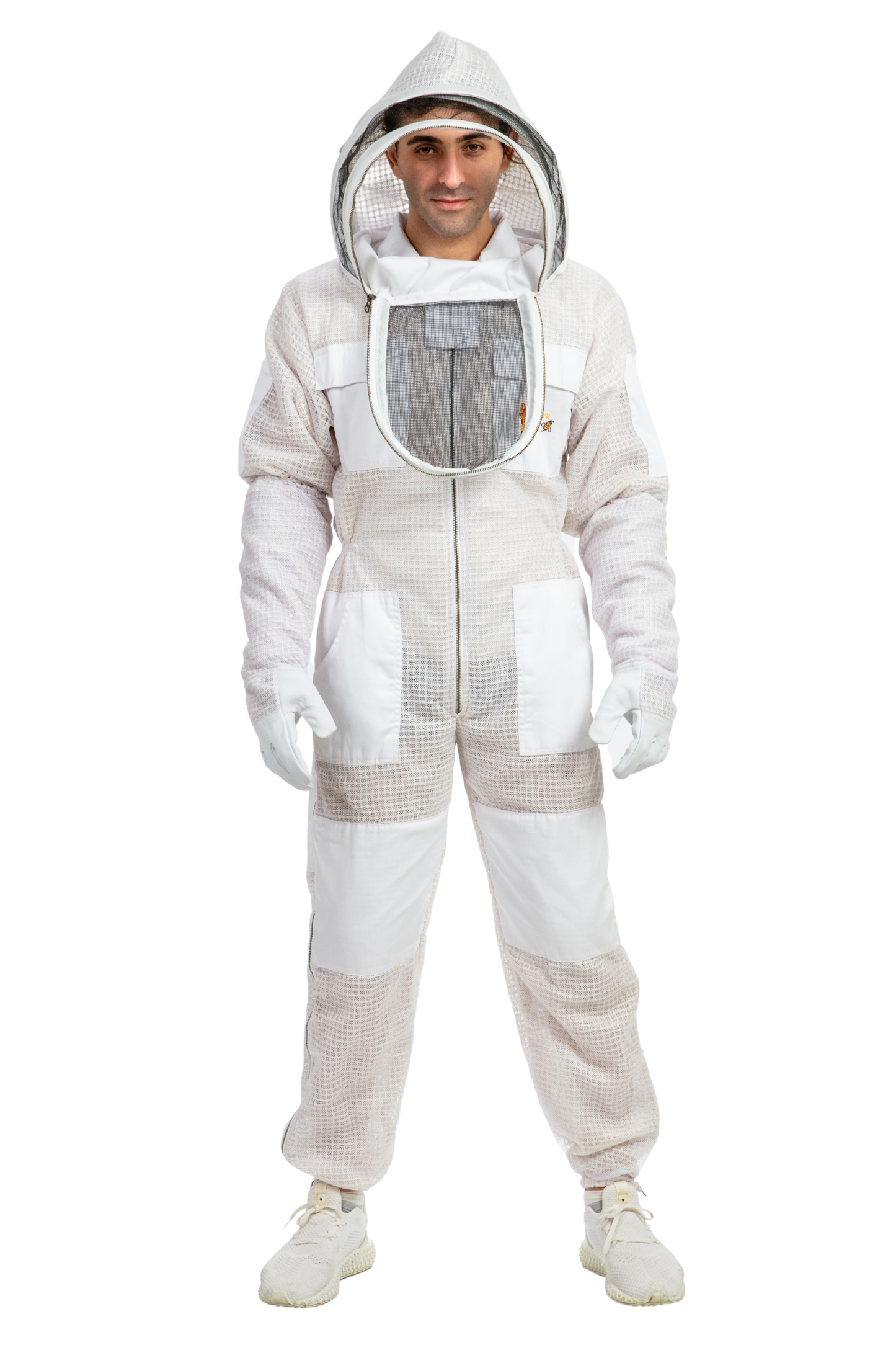White Beekeeping Ventilated Suits with Fencing Veil