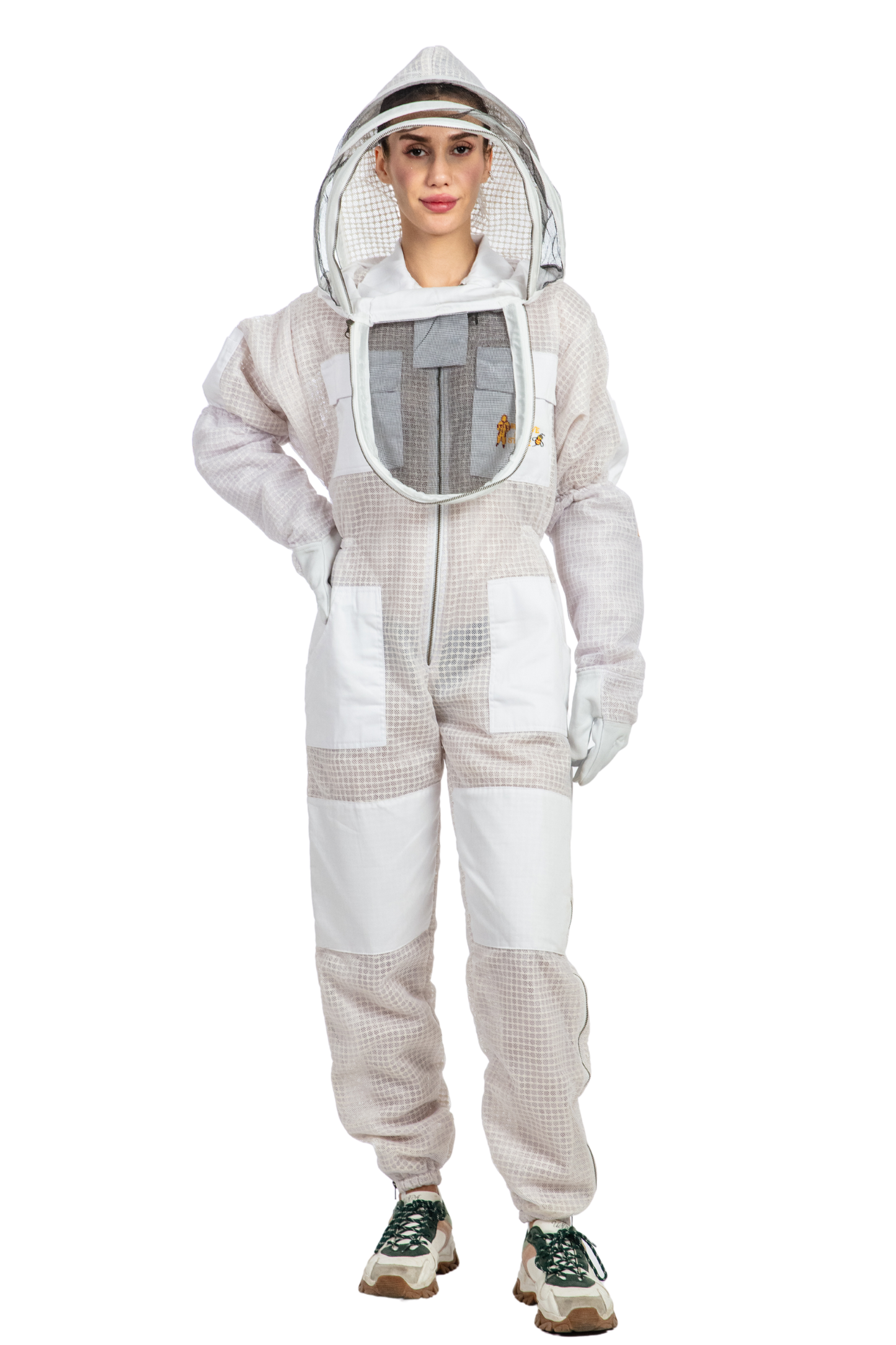 White Beekeeping Ventilated Suits with Fencing Veil