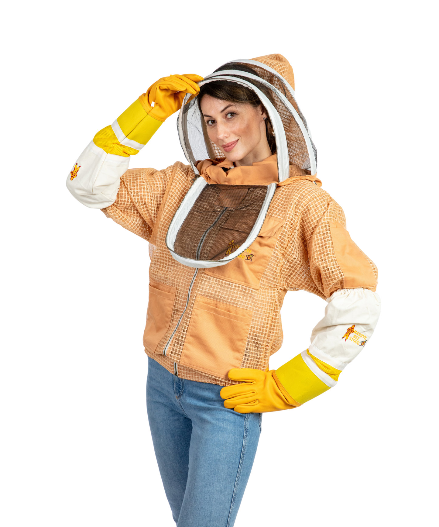 Sand Beekeeping Ventilated Jacket with Fencing Veil