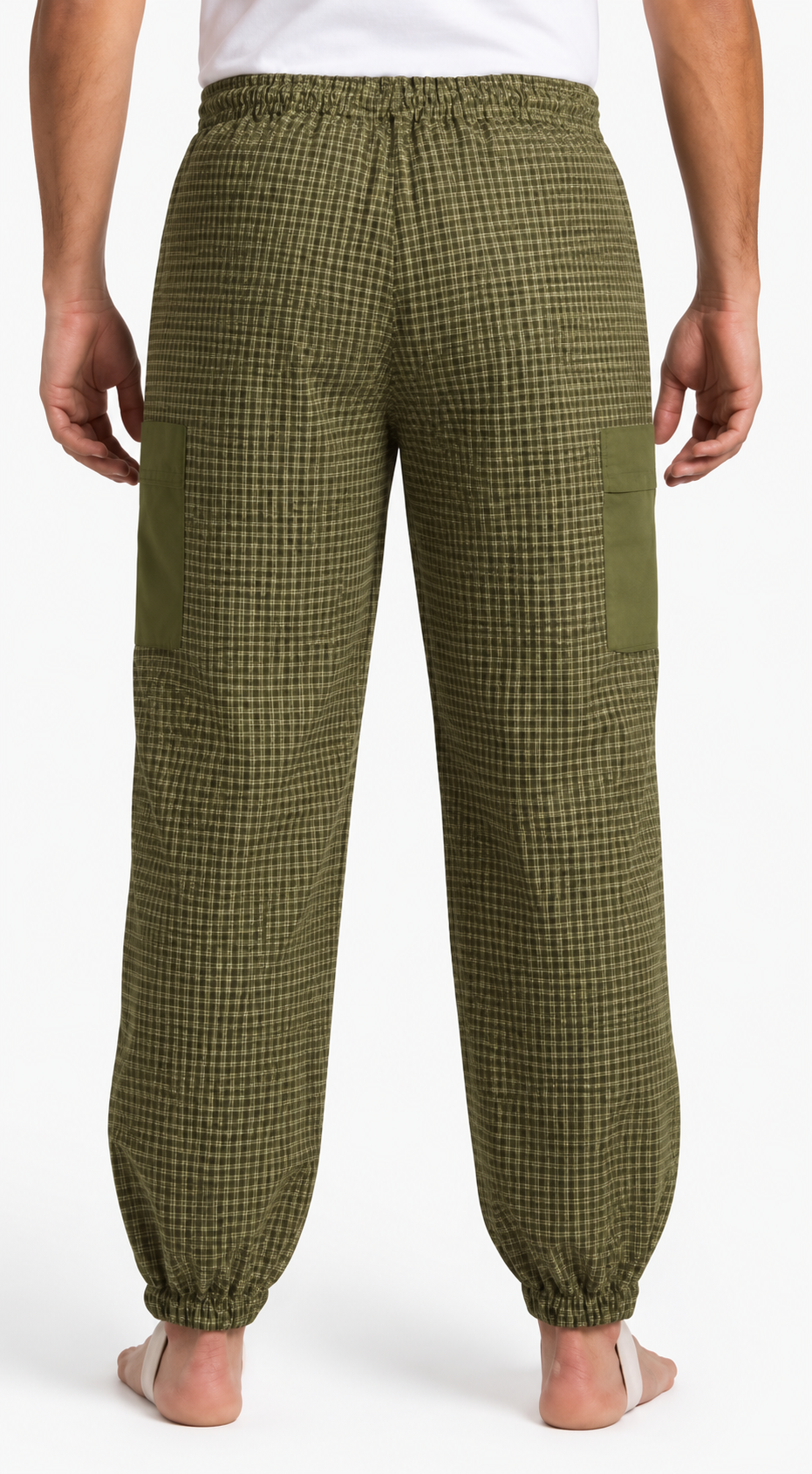 Beekeeping Ventilated Pant/Trouser in White Color with Leg Zipper Olive Green