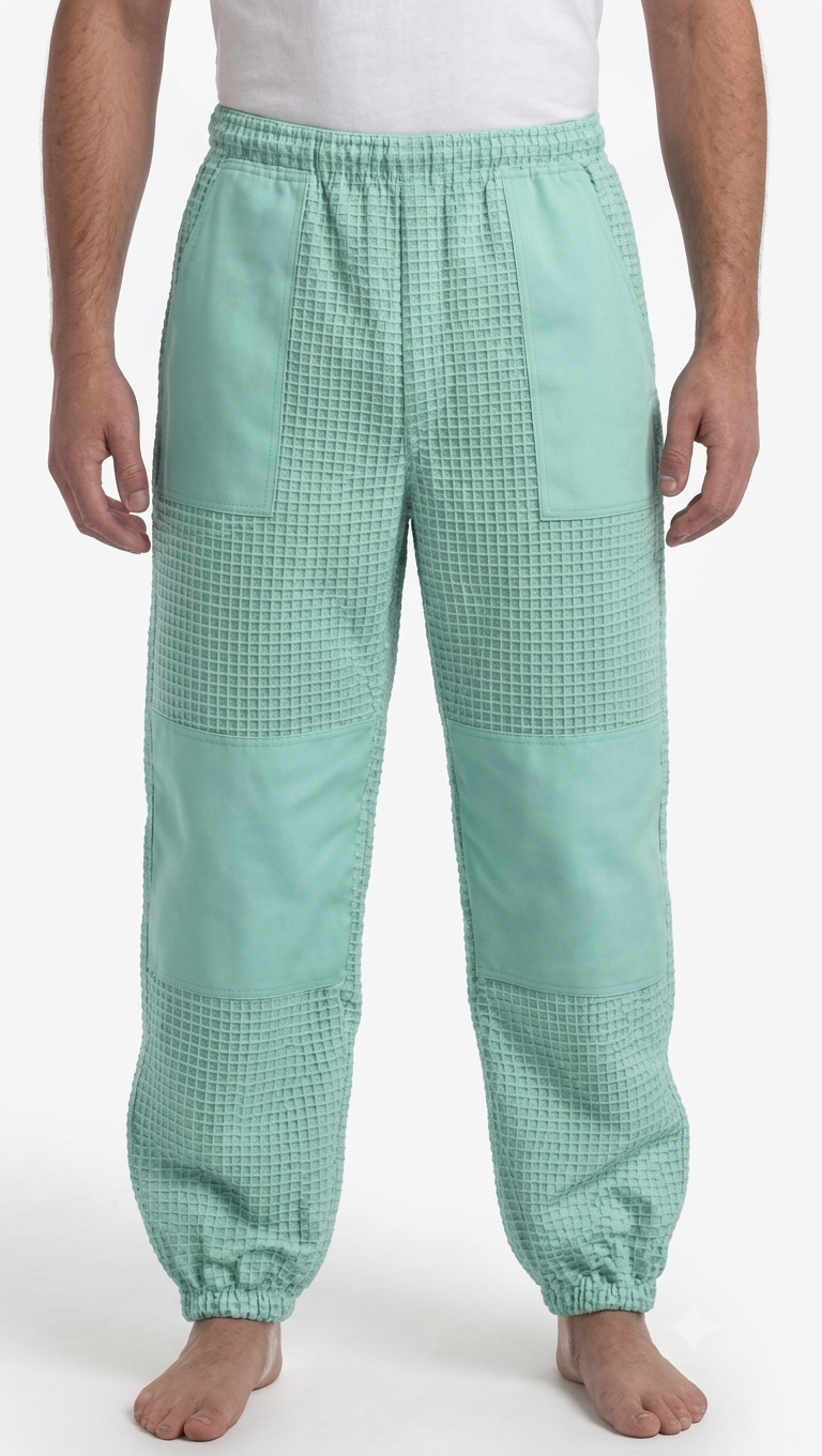 Beekeeping Ventilated Pant/Trouser in White Color with Leg Zipper Aqua