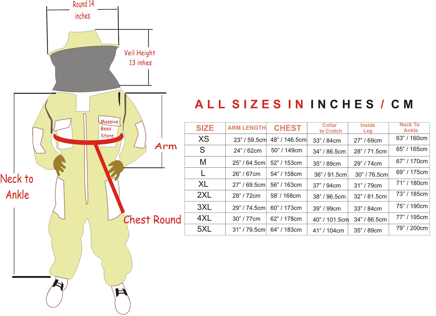 Yellow Beekeeping Ventilated Suits with Round Veil