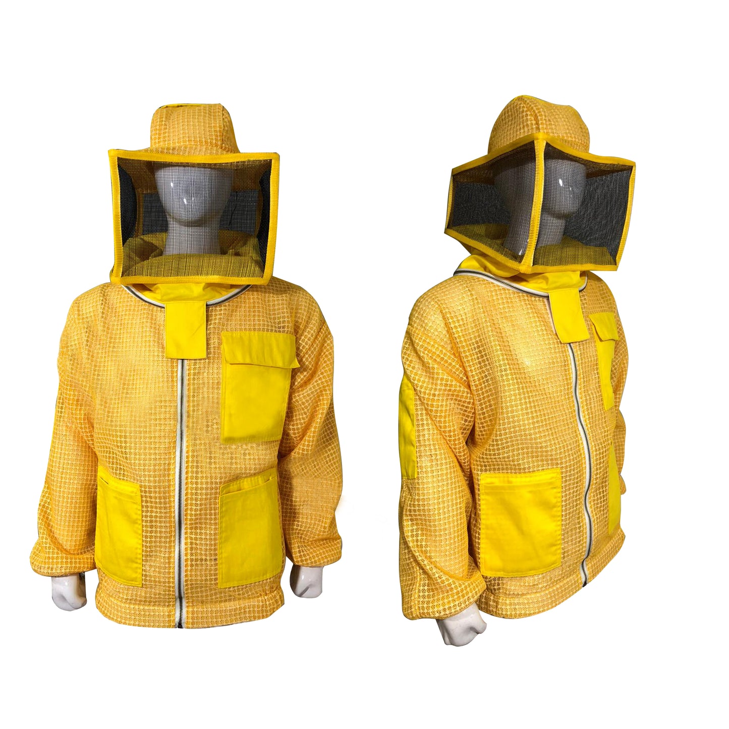 Yellow Beekeeping Ventilated Jacket with Square Veil