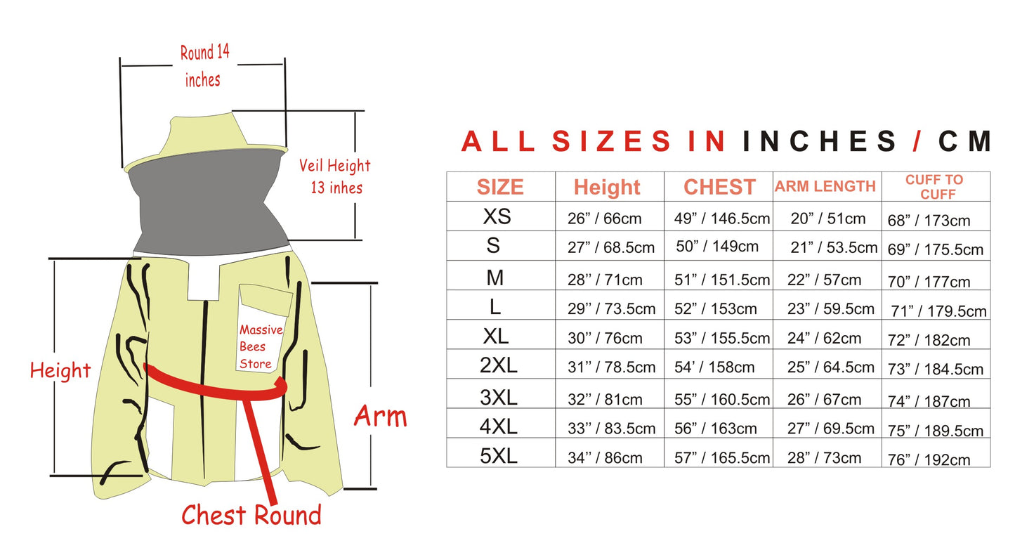 Khaki Beekeeping Ventilated Jacket with Round Veil