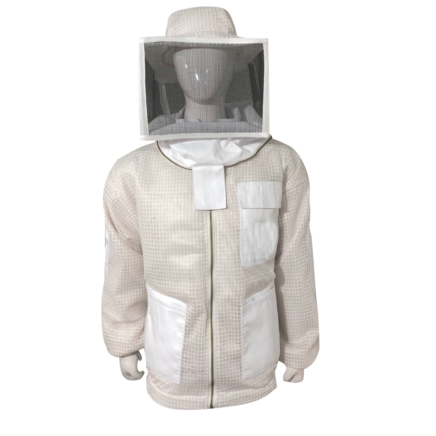 White Beekeeping Ventilated Jacket with Square Veil
