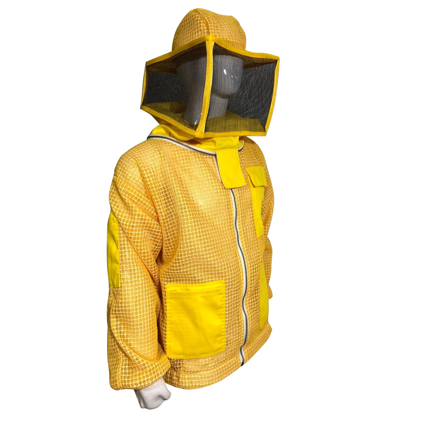 Yellow Beekeeping Ventilated Jacket with Square Veil