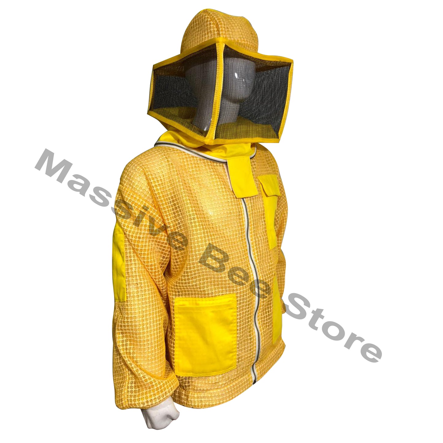 Yellow Beekeeping Ventilated Jacket with Square Veil