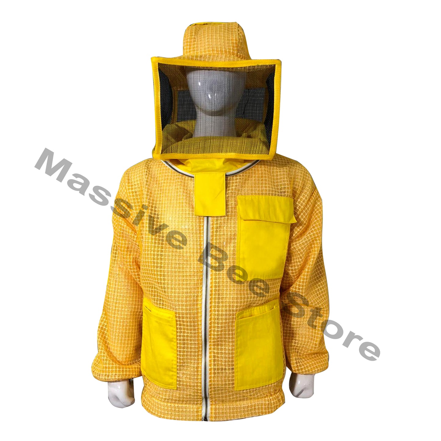 Yellow Beekeeping Ventilated Jacket with Square Veil