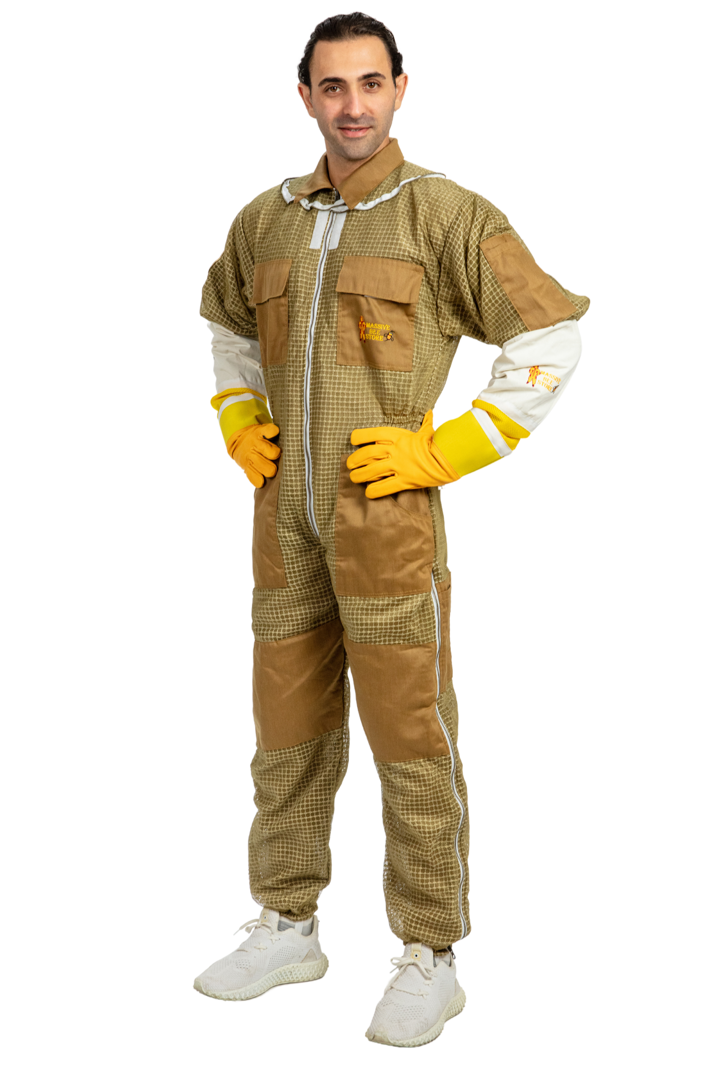 Khaki Beekeeping Ventilated Suits with Fencing Veil