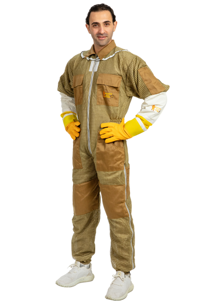 Khaki Beekeeping Ventilated Suits with Fencing Veil