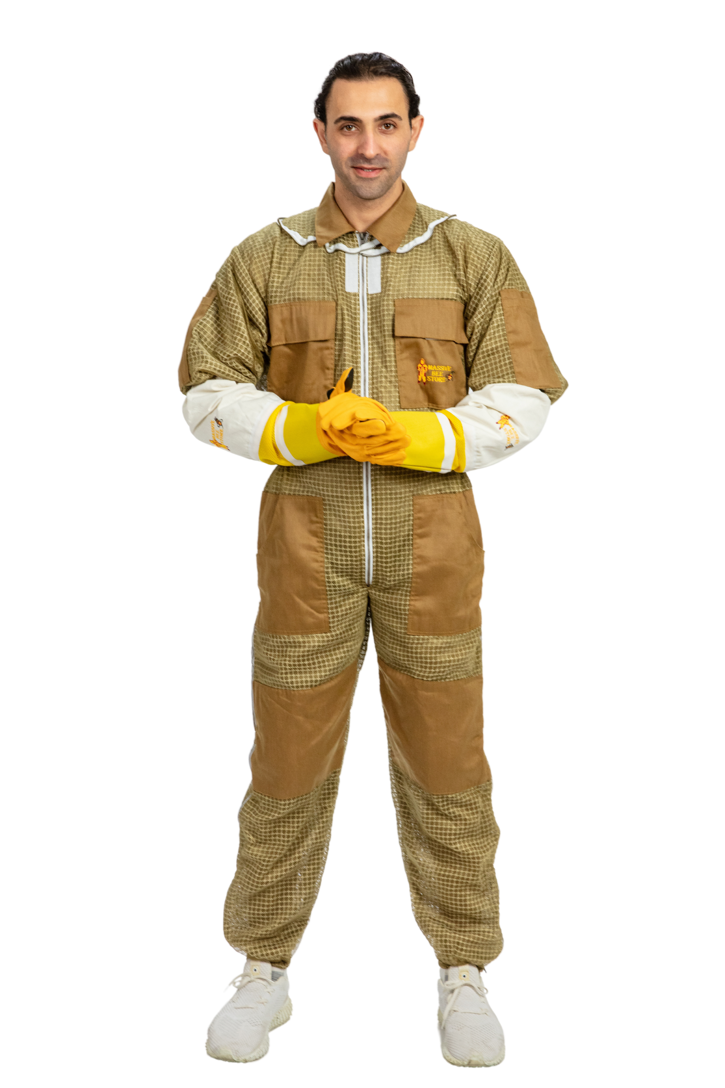 Khaki Beekeeping Ventilated Suits with Fencing Veil