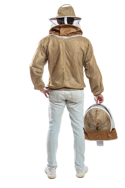 Khaki Beekeeping Ventilated Jacket with Round Veil & fencing jacket