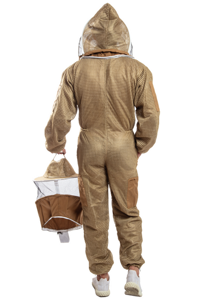 Khaki Beekeeping Ventilated Suits with Round & Fencing Veil