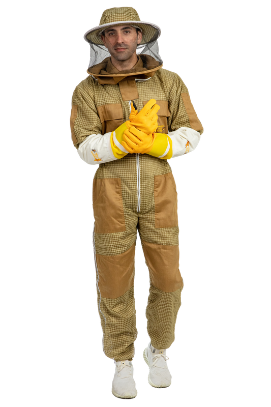 Khaki Beekeeping Ventilated Suits with Round Veil