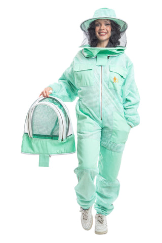 Aqua Beekeeping Ventilated Suits with Round & Fencing Veil