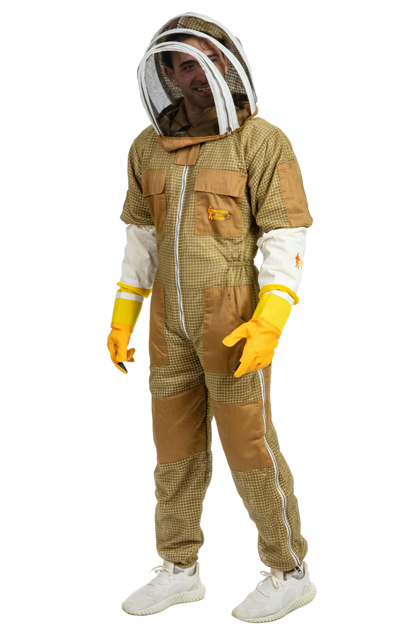 Khaki Beekeeping Ventilated Suits with Fencing Veil