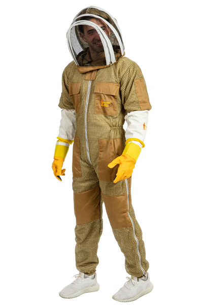 Khaki Beekeeping Ventilated Suits with Fencing Veil