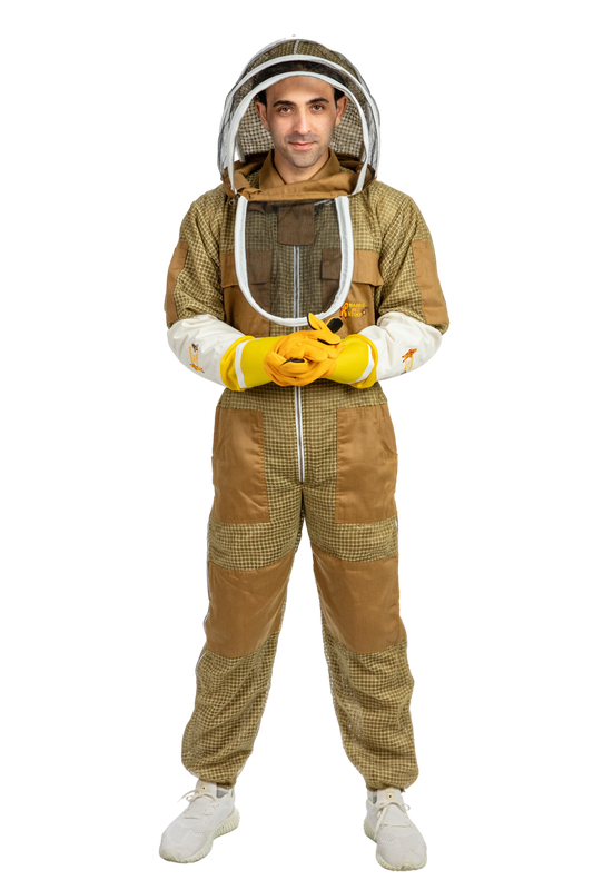 Khaki Beekeeping Ventilated Suits with Fencing Veil