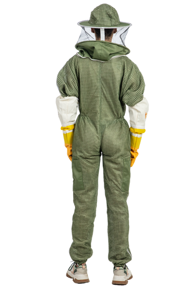 Olive Green Beekeeping Ventilated Suit with Round Veil