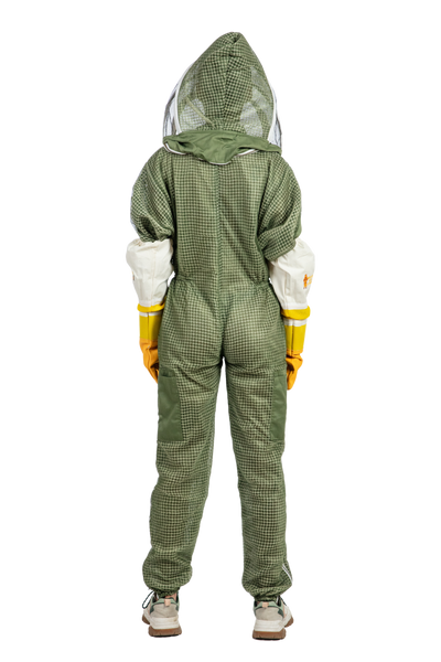 Olive Green Beekeeping Ventilated Suit with Fencing Veil